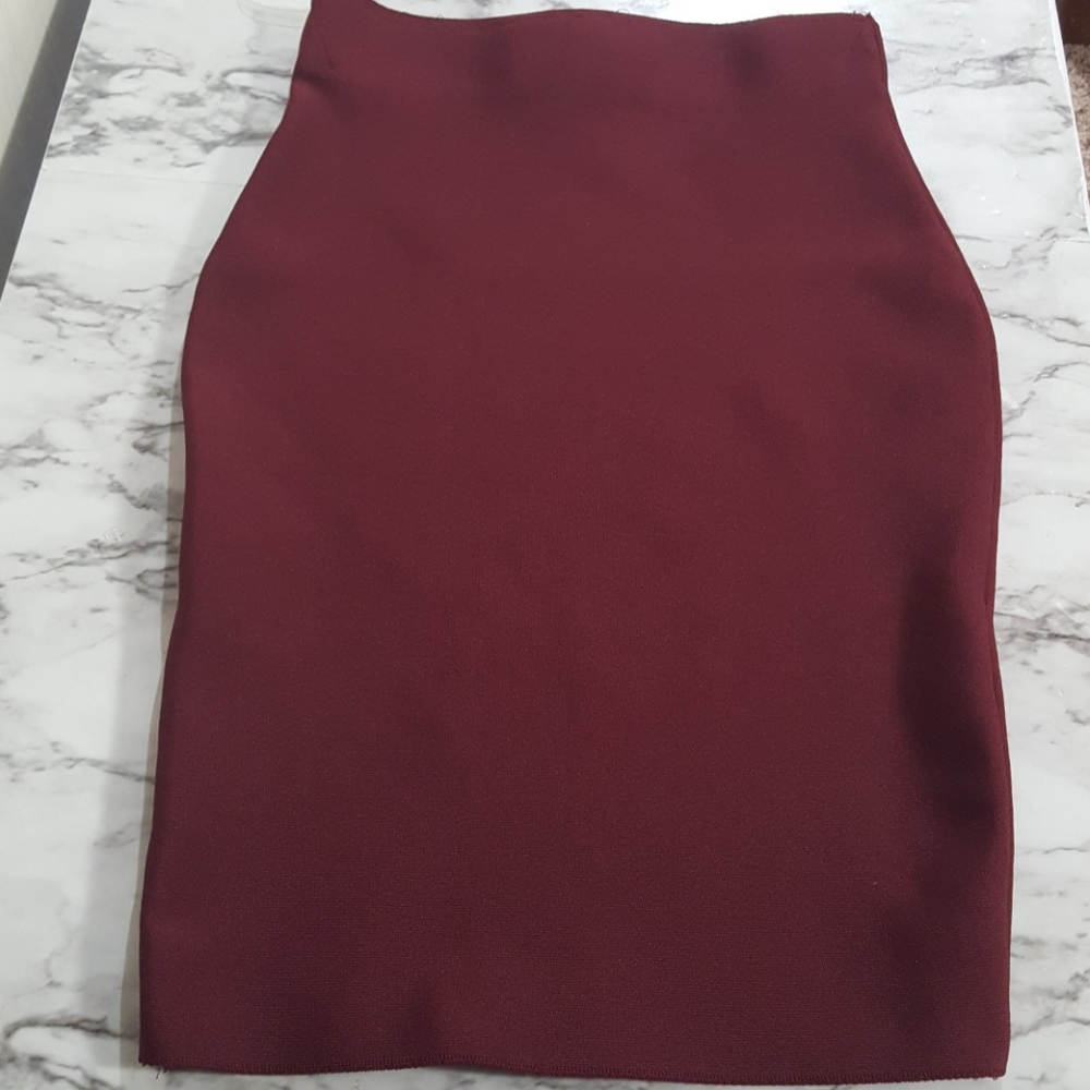 Shinestar bandage pencil skirt burgundy size M